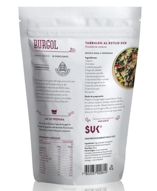 BURGOL DOYPACK SUK 500 GRS X 6 UNID