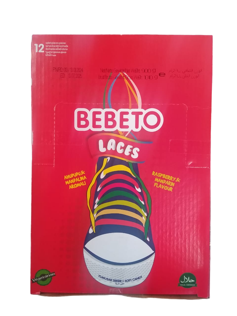 BEBETO TAMY ESPAGUETI FRAMBUESA MANDARINA - LACES -  75 GRS X 12 UNIDS