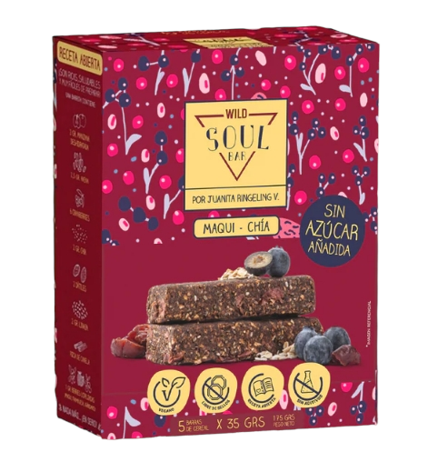 SOUL BAR MAQUI CHIA 5 UNIDS X 35 GRS WILD FOODS