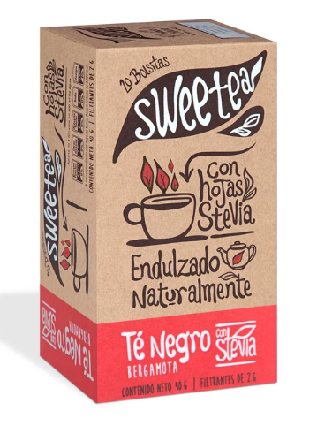 TE NEGRO BERGAMOTA CON STEVIA 20 BOLSITAS SWEETEA