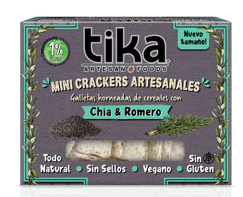 TIKA CRACKERS CHIA ROMERO 140 GRS X 10 UNIDS