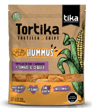 TIKA TORTIKAS HUMMUS TOMATE CEBOLLA 180 GRS X 12 UNIDS
