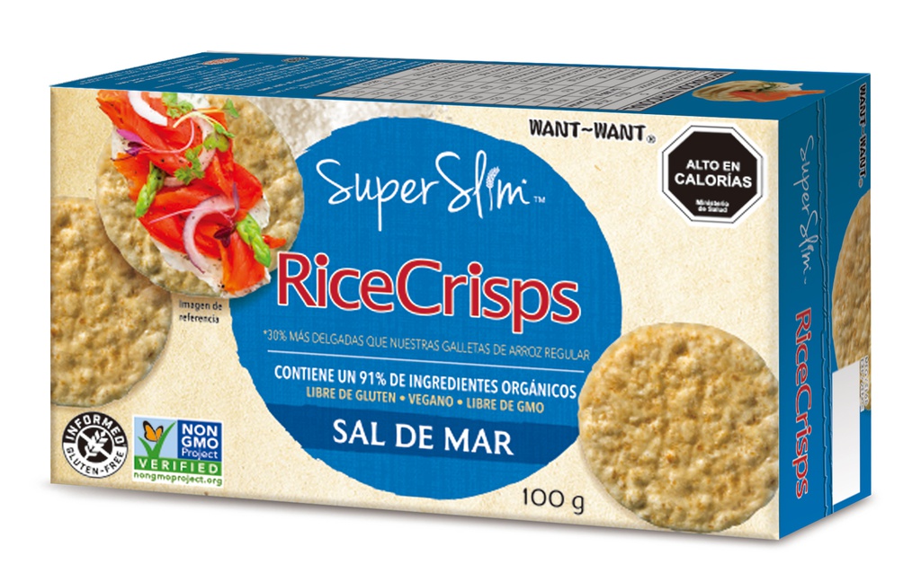 RICE CRISPS SUPERSLIM SAL DE MAR WW 100 GRS X 12 UNIDS