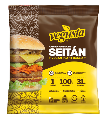 HAMBURGUESA DE SEITAN VEGUSTA 100 GRS X 20 UNIDS