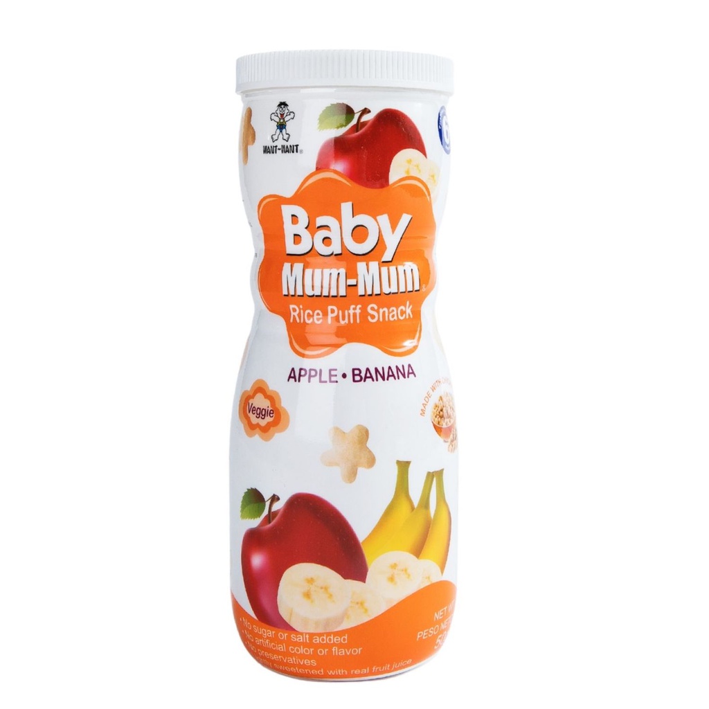 BABY MUM MUM RICE PUFF MANZANA PLATANO WW 50 GRS X 12 UNIDS